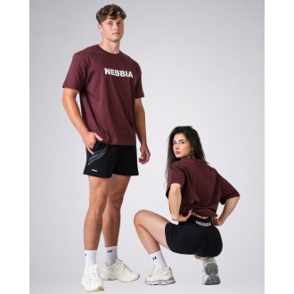 NEBBIA - Unisex oversized póló GYM ESSENTIALS 383 (dark red)