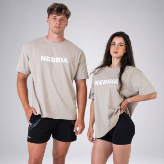 NEBBIA - Unisex oversized póló GYM ESSENTIALS 383 (cream)