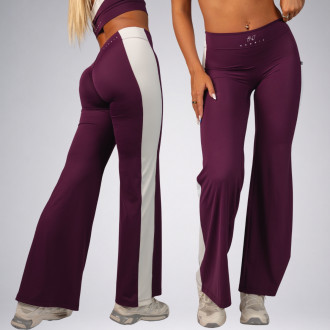 NEBBIA - Trapéz szárú fitness leggings BLOCK 97 (875) (bordo)