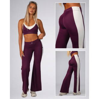 NEBBIA - Trapéz szárú fitness leggings BLOCK 97 (875) (bordo)