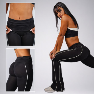 NEBBIA - Flared leggings BLOCK 97 (887) (black)