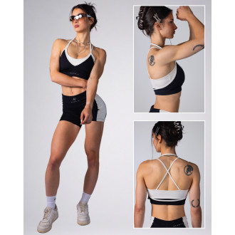 NEBBIA - Közepes tartású sportmelltartó BLOCK 97 (907) (black)