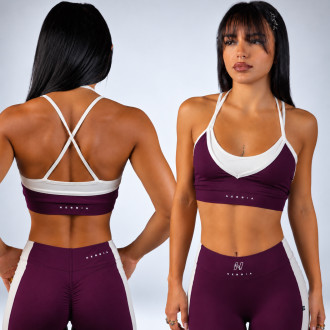 NEBBIA - Közepes tartású sportmelltartó BLOCK 97 (907) (bordo)