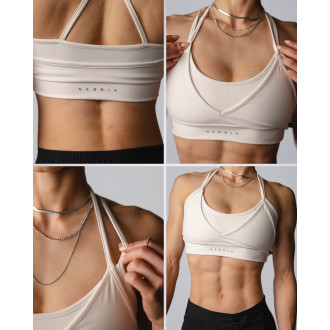 NEBBIA - Közepes tartású sportmelltartó BLOCK 97 (907) (cream)
