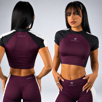 NEBBIA - Crop Top felső BLOCK 97 (913) (bordo)