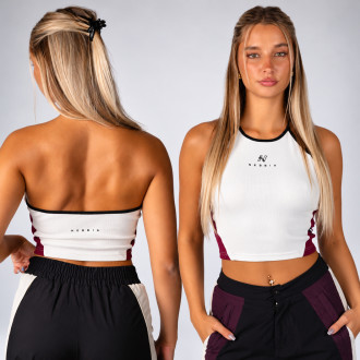NEBBIA - Női bordázott halter top BLOCK 97 (915) (cream)