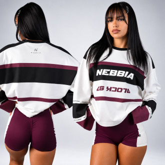 NEBBIA - Női hosszú ujjú Y2K póló BLOCK 97 (916) (cream)