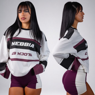 NEBBIA - Női hosszú ujjú Y2K póló BLOCK 97 (916) (cream)