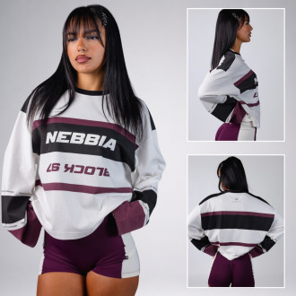 NEBBIA - Női hosszú ujjú Y2K póló BLOCK 97 (916) (cream)