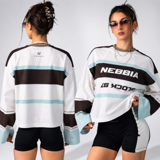 NEBBIA - Női hosszú ujjú Y2K póló BLOCK 97 (916) (dark brown)