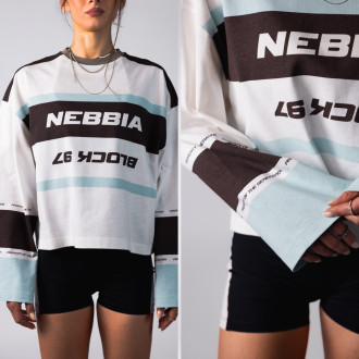 NEBBIA - Női hosszú ujjú Y2K póló BLOCK 97 (916) (dark brown)