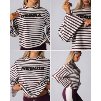 NEBBIA - Női hosszú ujjú póló BLOCK 97 (917) (cream)